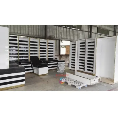 Modern Salon Shop Work Station Interior Counter Design with Hair Salon showcase Kiosk with Dual Sided Mirrors OEM
