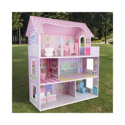 Wholesale Lovely Girls Toy Sets Wooden Miniature House Kits New Design Children Wooden Miniature House Kits