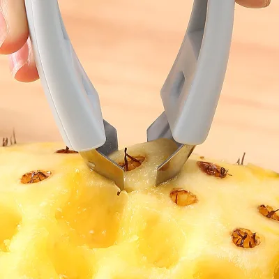 Stainless Steel Slanted Tip Pineapple Eye Remover Strawberry Clip Specialized Trimming Tool Fruits Peeler Corer Kitchen