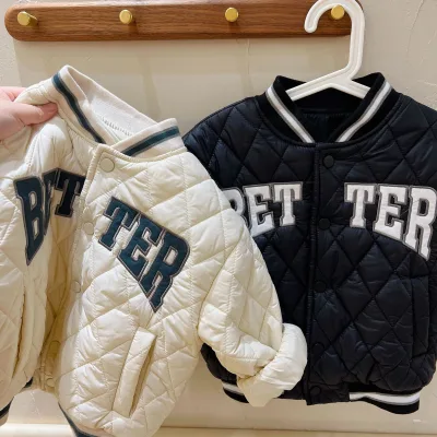 Kids Fashion 2021 Streetwear Winter Cotton Warm Clothes Thick Coat Long Sleeve Outfits for 2-6 T Baseball Uniform Boys Jackets