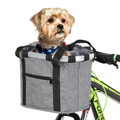 Folding Bicycle Basket Aluminum Alloy Oxford Fabric Mountain Bike Accessories Dog Folding Front Bag