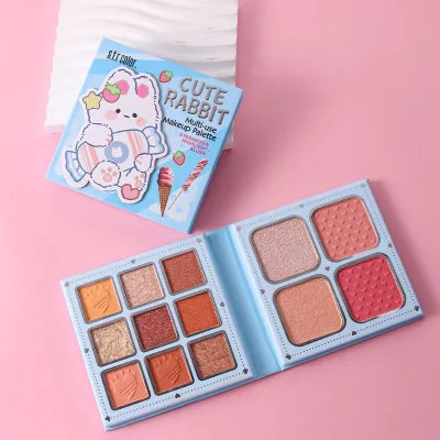 All-In-One Facial Color Compact, Blendable Eyeshadow, Natural Blush & Shimmer Highlighter,, Trending Hues Fit Every Skin Tone