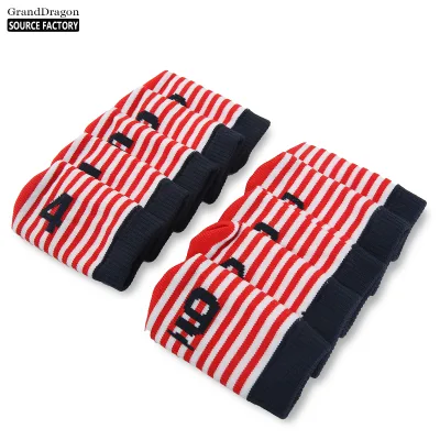 Hot Sale Personalized Knitted Plush Fabric Composite Golf Club Headcovers with Vintage Sock Design for Outdoor Use