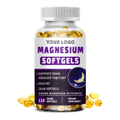 400mg High-quality Magnesium Glycinate Soft Capsules Support Healthy Bone Brain and Sleep Functions, Enhancing Muscle Relaxation