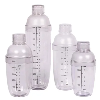 Clear Mini 200ml 240ml 350ml Martini Cocktail Shaker Plastic Bar Tools Beverage Mixer Cocktail Shakers