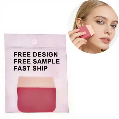 Custom logo Portable Silicone Powder Foundation Brush Flat Head Makeup Brush That Does Not Eat Powder Mini Makeup Brush