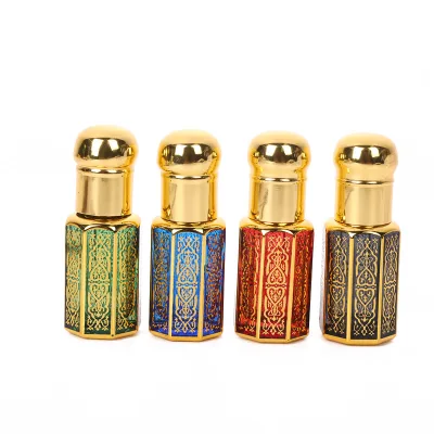 Perfume essential oil 6ml attar bottle roll on 12ml attar bottle 3ml attar roll on bottle colourful