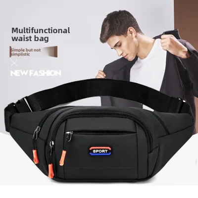 Hot Sale Classic Men's Oxford Zipper Letter Waist Bags Fashion Outdoor Sports Running Shoulder Bag Waterproof Multi-functional