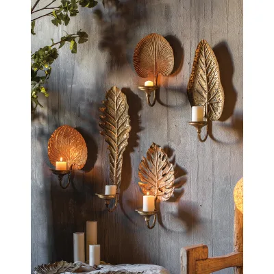High-Demanded Gold Metal Wall-Mounted Candle Holder Stand Tealight Stylish Lantern Home Decoration Weddings