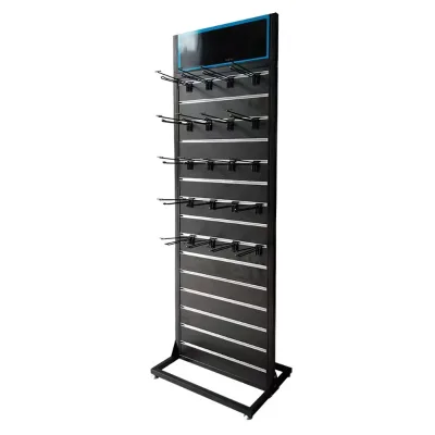 Custom Metal Slatted Ledges Mobile Store Hanger Slatted Ledges Mobile Accessories Display Stand for Convenient Storage