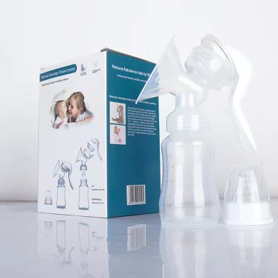 Portable Manual BPA-Free Silicone Breast Pump Hot Sale Hospital Grade PP Milk Collector with Bottle for Baby Care