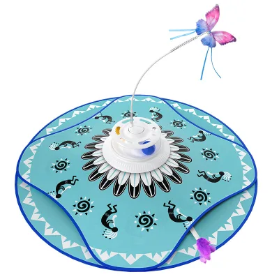 Interactive cat Toys for Indoor Cats 360° Rotating Teaser cat Wand chase Exercise Game Action Starter Kitten Toys Wholesale