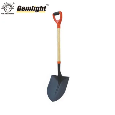 Offset Hardwood D Handle Steel Round Digging Big Shovel
