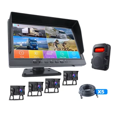 HOWING 360 7-Inch 1080P IPS Truck Driving Recorder 4-Way Synchronous Display Night Vision Waterproof 12-Month Blind Spot