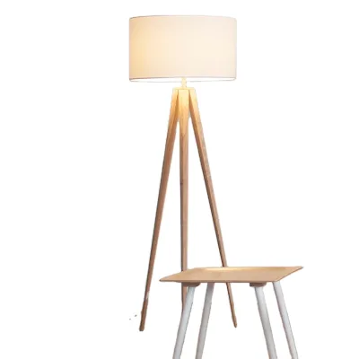 Wholesale Creative Moedern Design Decorative 156cm Tripod Wood White Cotton Floor Lamp
