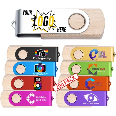 16GB 32GB High-Speed USB 2.0 3.0 Wooden New U Disk for Manufacturers Customizable Logo and Color Wood USB Flash Gift