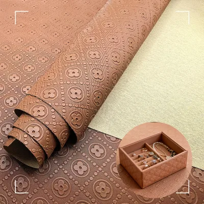 0.8mm Waterproof Eco-friendly PVC Leather 0.8mm Thick Model Fashionable Leather Fabric Furniture Luggage Jewelry Boxes AH1210