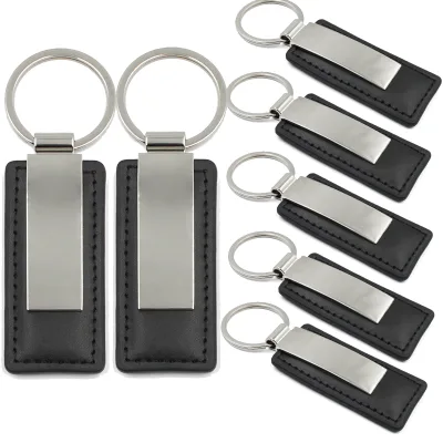 Custom Carabiner Genuine Leather Keychain Coloured Woven Strap Logo Blank Suede Pu Leather Keychain for Handbags