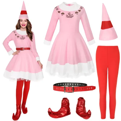 Xmas Elf Costumes Set Adult Elf Dress Cosplay Holiday Party Dress up Santa Claus Christmas Costume Cosplay Performance Costume