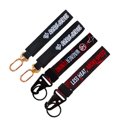 Best Price for Custom Short Polyester Lanyard Wristband Key Holder Wholesale Business Event Gift Carabiner Hook