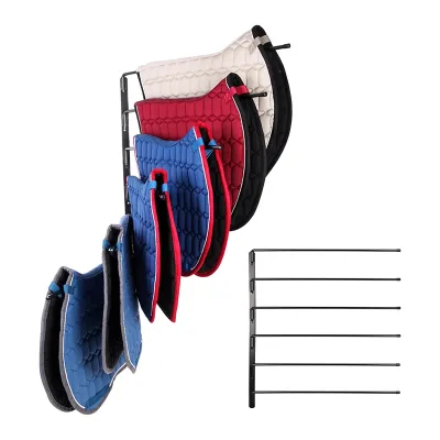 Swing-Out Design Horse Saddle Pad Rack Heavy Duty Wall Mount Rotatable Long Steel Arms for Blanket and Other Accessories