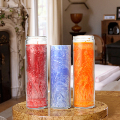 7 Days Glass Candles Colored Spiritual Paraffin Wax Scented Candles
