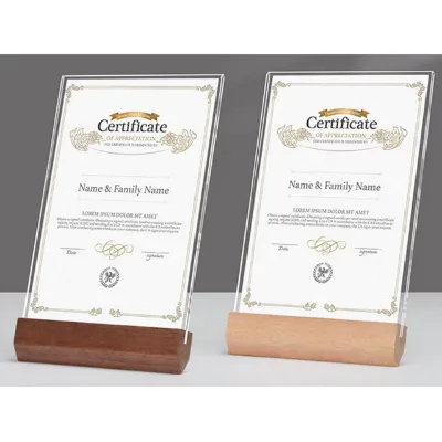 Custom Acrylic Sign Holder,Acrylic Table Sign Stands,certificate acrylic display stands