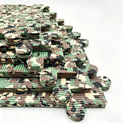 Indoor and Outdoor Camouflage Double-sided 14mm Thick Multi-purpose Soft Interlocking EVA Foam Floor Tile Mat