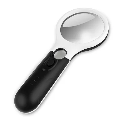 5.5 Inch Extra Large Magnifier with Light 3X Lens 45X Zoom-3 Bright LEDs Illuminated Magnifier for Books, Newspapers, Maps, Coin