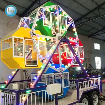 Portable Trailer Type Mini Ferris Wheel Waterproof Color Cabin LED Light Mobile Carnival Parent Child Amusement Ride
