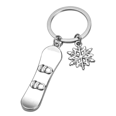 Ski Design Metal Keychain Sport Souvenir Ice Skate Snowboard Panda Keyring Gift