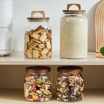 Glass Sealed Jar Kitchen Food Storage Jar Tank High Borolicicate Glass Food Jar with Lid