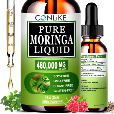 Hot Sale Natural Moringa Leaf Extract Drops Supplement High Quality Moringa Drops