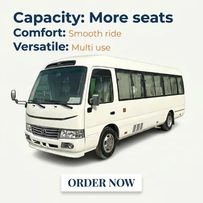 Hot Sale Airport Shuttle and Tourist Travel Services Coaster 16-23 Seats Euro 2 3 4 Passenger Bus