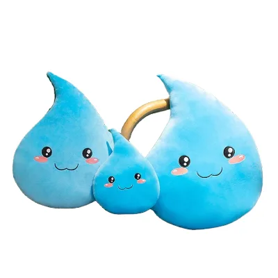Custom Plush Pillow Bed Sleeping Pillow Filled with PP Cotton Cute Cartoon Water Drop Stuffed Toys