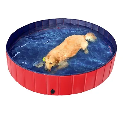 Red Foldable Pet Bath Swimming Pool Collapsible Dog Pool Bathing Tub Pool for Pets Dogs Cats