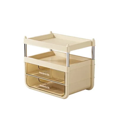 Factory Direct Sales Light Luxury Desktop Cosmetics Drawer Storage Cabinet Household Skincare Product Storage Box