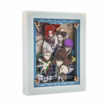 Wincent 3D Paper Cut Light Box Shadow Anime Character Led Lamp Night Diorama Layered Frame Home Decor Creative Gift