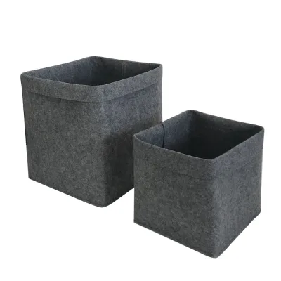 Baiger Custom Gray 3MM Thick Felt Eco-Friendly Foldable Collapsible Multi-Purpose Multifunction Storage Cube Storage Basket