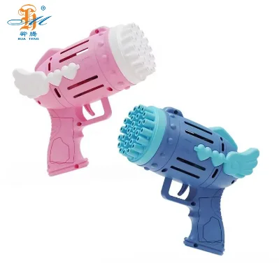 Hot Selling 28 Holes Electric Colorful Bubble Gun Summer Outdoor Products Cartoon Toys for Kids