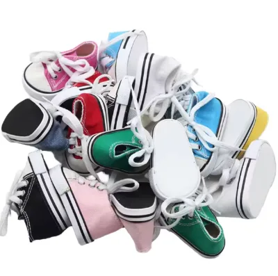 Mini 2.76 Inch American Doll Shoes 7 cm Doll Denim Canvas Toys for Girls DIY PVC Plastic BJD Style Dolls Fashionable Plush Toys