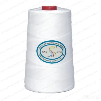 100% Virgin Polyester NE 40/2 Sewing Raw White & Bright Available Plastic Tube Industrial Sewing Thread for Clothing Production