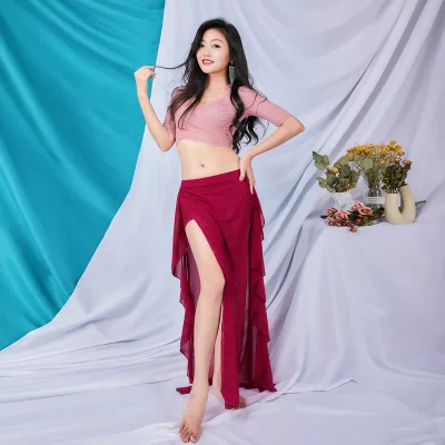 Sexy Multicolor Dancer Nightclub Concert Stage Costume Team Belly Dance Costume