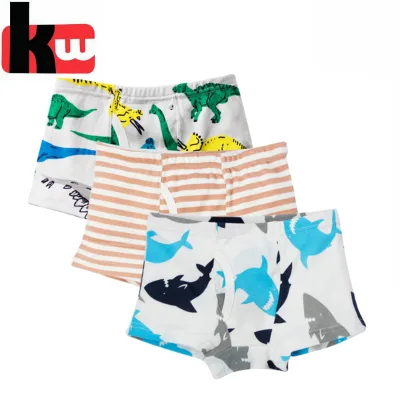 China Manufacturer Customized Printing GOTS Cotton Boys Underwear Kids Boys Boxers Short Underwear