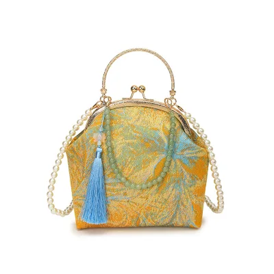 New Chinese Style Shell Beaded Floral Tassel Crossbody Shoulder Bag 2026 Spring Traditional Design Women's Fashion Evening Bag