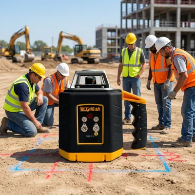 DEGLASERS Rotary Laser Level 5 Rotation Speeds&5 Scanning Angles Adjustment 360° Self Leveling 1650ft Green Laser Level Kit