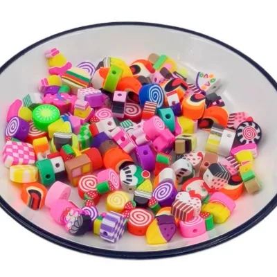 Wholesale Mixed Color Candy and Soft Clay Slices in Various Shapes Polymer Clay Slices Children's Soft Clay Bracelet Beads
