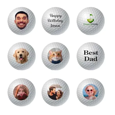 Custom LOGO Eco-friendly Two-Piece Rubber Golf Ball Hot Logo Multi-Color Text Picture Printing Options Personalized