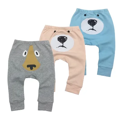 Redkite Cartoon Ass Pattern Beam Foot Soft Cotton Long Pants Baby