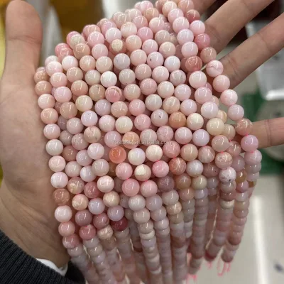Peruvian Pink Opal Natural Stone Gemstone Jewelry Loose Round 6/8/10mm Beads Strand Opalite Pink Opal